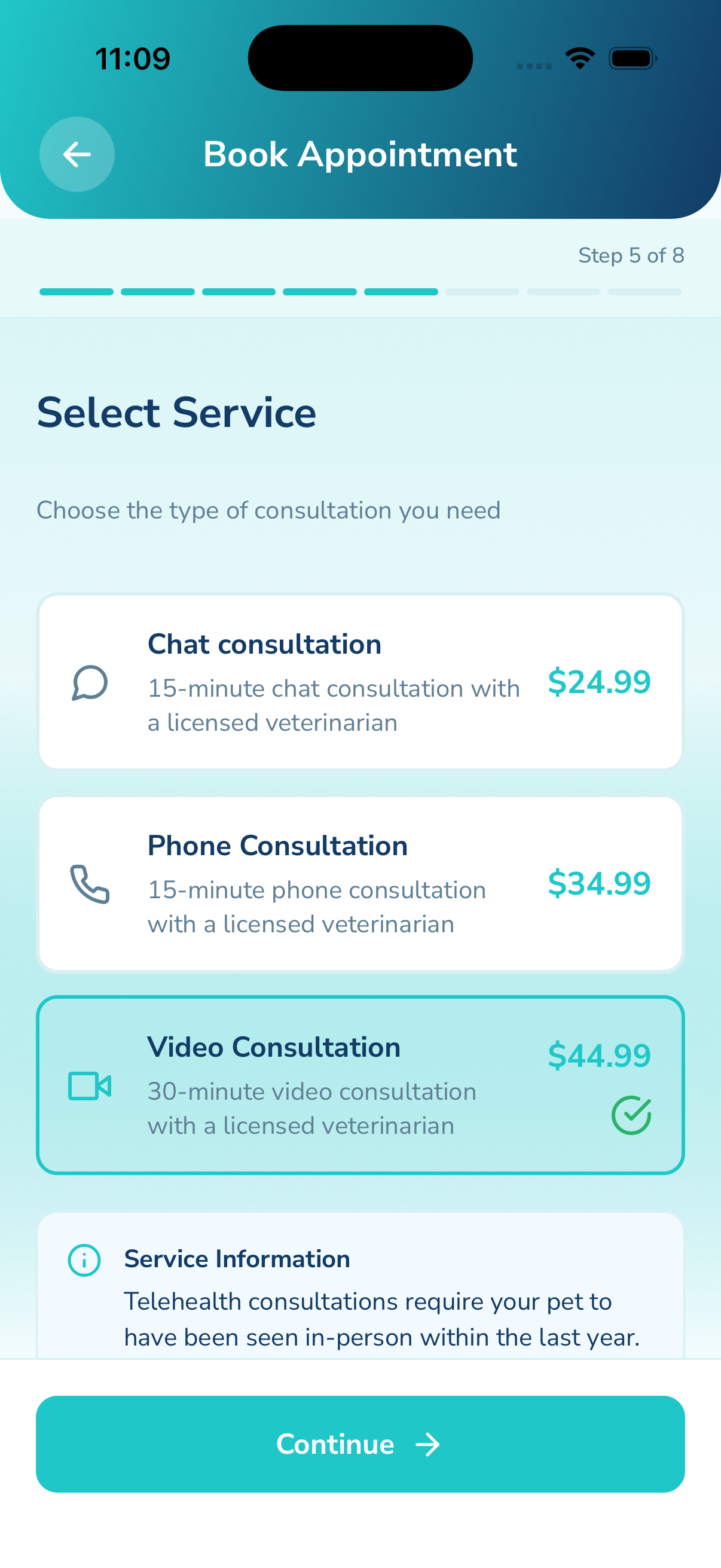 Book a chat, phone, or video visit with a licensed veterinarian
